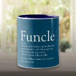 Tasse 2 Couleurs Meilleur Funky, Oncle Toujours Amusant Définition<br><div class="desc">Personnalisez votre oncle ou votre oncle préféré pour créer un cadeau moderne unique. Une façon parfaite de lui montrer à quel point il est extraordinaire chaque jour. Conçu par Thisisnotme©</div>