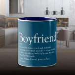 Tasse 2 Couleurs Meilleur Garçon du monde jamais définition bleu<br><div class="desc">Personnalisez le meilleur petit ami du monde pour créer un cadeau unique. Une façon parfaite de lui montrer à quel point il est extraordinaire chaque jour. Conçu par Thisisnotme©</div>