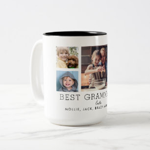 Tasse 2 Couleurs Meilleur Grammy Ever Cadeau personnalisé de collag