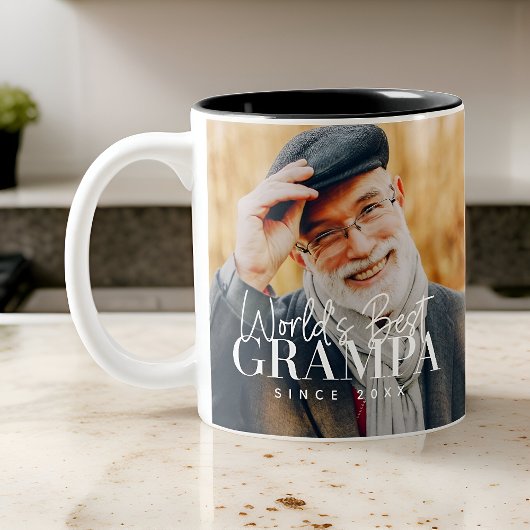 Tasse 2 Couleurs Meilleur Grampa du monde depuis 20XX Photo moderne
