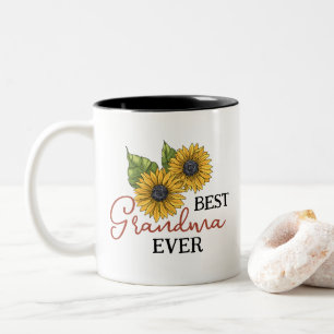 Tasse 2 Couleurs Meilleur grand-mère jamais tournesol floral person