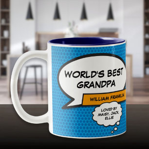 Tasse 2 Couleurs Meilleur Grand-Père, Grand-Père, Grand-Père, Bleu