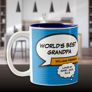 Tasse 2 Couleurs Meilleur Grand-Père, Grand-Père, Grand-Père, Bleu 