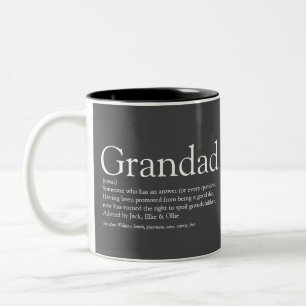Tasse 2 Couleurs Meilleur grand-père Grandad Papa Définition Gray