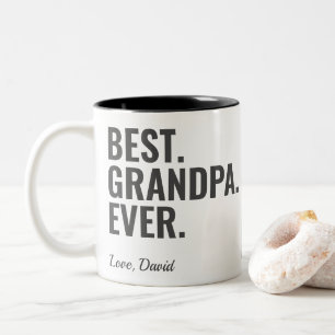 Tasse 2 Couleurs Meilleur. Grand-père. Jamais. Photo fête des pères