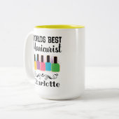 Tasse 2 Couleurs Meilleur manucure au monde (Devant gauche)