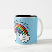 Tasse 2 Couleurs Meilleur Mari jamais Rainbow Blue (Devant droit)
