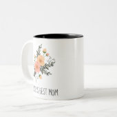 Tasse 2 Couleurs Meilleur message personnalisé maman du monde Joli  (Devant gauche)