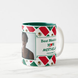 Tasse 2 Couleurs MEILLEUR MEXIQUE MOM personnalisé MEXIQUE Drapeau