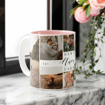 Tasse 2 Couleurs Meilleur Nana | Élégant Script 8 Photo Collage<br><div class="desc">Envoyez un beau cadeau personnalisé à votre nana qu'elle chérira. Collage de photos de famille personnalisées spéciales pour afficher vos photos de famille et vos souvenirs spéciaux. Notre design comprend un design simple 8 photo collage grille avec "Best Nana Ever" conçu dans un style de script noir manuscrit et un...</div>