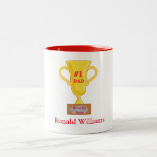 Tasse 2 Couleurs Meilleur numéro 1 papa personnalisé