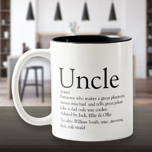 Tasse 2 Couleurs Meilleur oncle du monde Tonton Définition moderne 