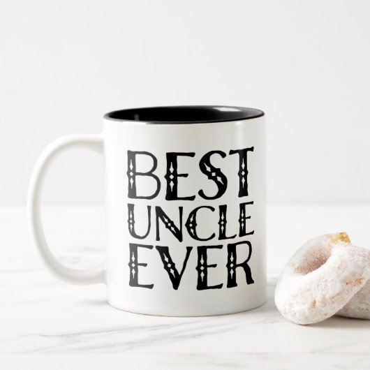 Tasse 2 Couleurs Meilleur oncle Ever - cadeau d'anniversaire - (Avec donut)
