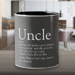 Tasse 2 Couleurs Meilleur Oncle Funcle du monde Définition moderne<br><div class="desc">Personnalisez-vous pour votre oncle spécial,  favori ou pour votre oncle pour créer un cadeau unique. Une façon parfaite de lui montrer à quel point il est extraordinaire chaque jour. Conçu par Thisisnotme©</div>
