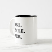 Tasse 2 Couleurs Meilleur. Oncle. Jamais. Crayon noir (Devant gauche)