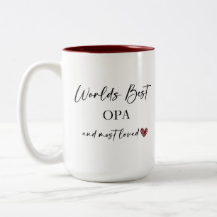 Tasse 2 Couleurs Meilleur Opa au monde et cadeau photo le plus aimé