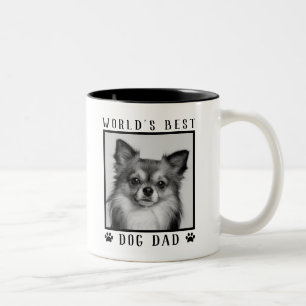Tasse 2 Couleurs Meilleur Papa Chien au Monde Empreintes de Patte P