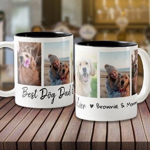 Tasse 2 Couleurs Meilleur papa chien de tous les temps Collage phot