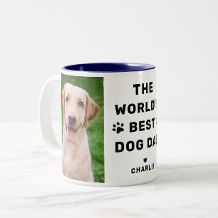 Tasse 2 Couleurs Meilleur Papa Chien du Monde Photo Navy