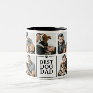 Tasse 2 Couleurs Meilleur Papa Chien Moderne Collage de 7 Photos