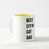 Tasse 2 Couleurs Meilleur papa de chat (Devant gauche)