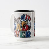 Tasse 2 Couleurs Meilleur Papa de Tous les Temps Design Aigle Améri (Devant gauche)