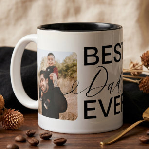 Tasse 2 Couleurs Meilleur Papa Jamais Deux Collage Photo Complet