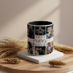 Tasse 2 Couleurs Meilleur papa jamais | Fête des pères 8 Collage ph<br><div class="desc">Envoyez un beau cadeau de fête des pères personnalisé à votre père qu'il chérira. Collage photo de famille de fêtes des pères personnalisées spéciales pour afficher vos photos et souvenirs de famille spéciaux. Notre design comprend un design simple 6 photo collage grille avec "Best Daddy Ever" conçu dans un style...</div>
