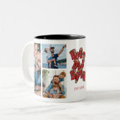 Tasse 2 Couleurs Meilleur papa Jamais Fête des pères Photo Collage (Devant gauche)