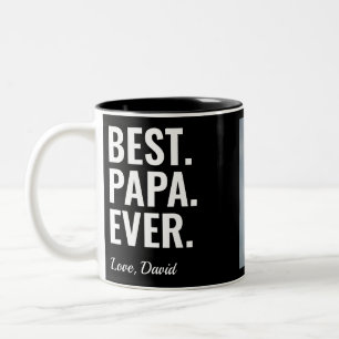 Tasse 2 Couleurs Meilleur. Papa. Jamais. Fête des pères photo deux