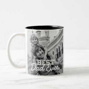 Tasse 2 Couleurs Meilleur Papa Jamais Moderne Cool Stitch Photo Per