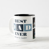 Tasse 2 Couleurs Meilleur papa jamais moderne Fête des pères bleue (Devant gauche)