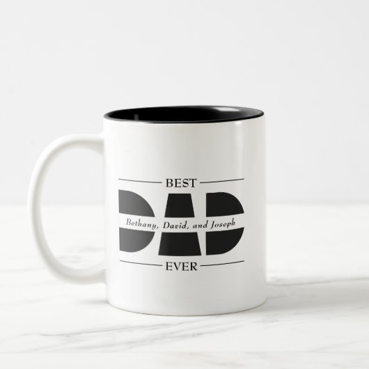 Tasse 2 Couleurs Meilleur papa jamais noir et blanc (Gauche)