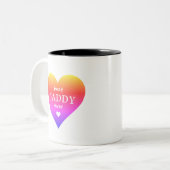 Tasse 2 Couleurs Meilleur papa jamais Rainbow Heart (Devant gauche)
