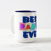 Tasse 2 Couleurs Meilleur papa mignon JAMAIS (Devant gauche)