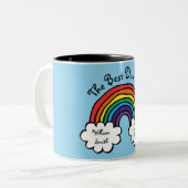Tasse 2 Couleurs Meilleur Papa, Papa, Père Jamais Rainbow Blue (Devant gauche)