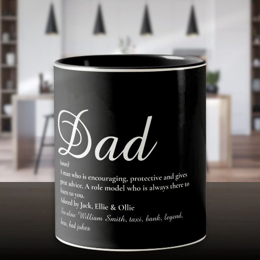 Tasse 2 Couleurs Meilleur Papa Père Ever Définition Script