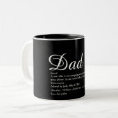 Tasse 2 Couleurs Meilleur Papa Père Ever Définition Script (Devant gauche)