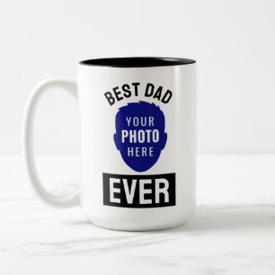 Tasse 2 Couleurs Meilleur Papa Personnalisé Photo Silhouette