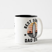Tasse 2 Couleurs Meilleur papa surfeur jamais (Devant droit)