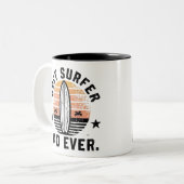 Tasse 2 Couleurs Meilleur papa surfeur jamais (Devant gauche)