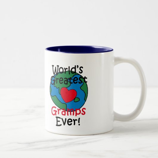 Tasse 2 Couleurs Meilleur Papi du Monde Cœur (Droit)