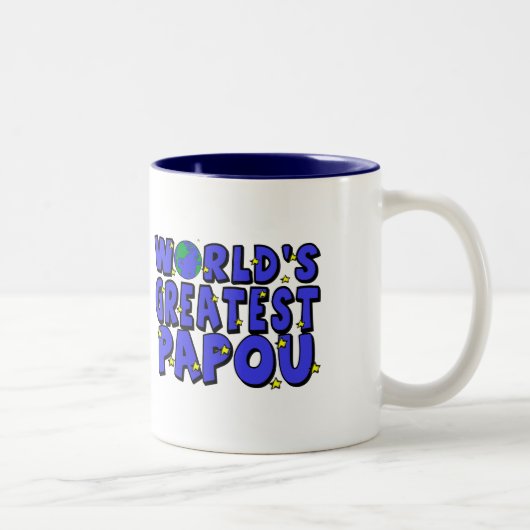 Tasse 2 Couleurs Meilleur Papou du monde (Droit)