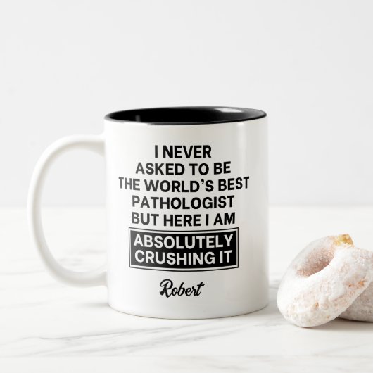 Tasse 2 Couleurs Meilleur pathologiste du monde drôle (Avec donut)