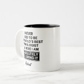 Tasse 2 Couleurs Meilleur pathologiste du monde drôle (Devant gauche)