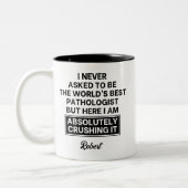 Tasse 2 Couleurs Meilleur pathologiste du monde drôle (Gauche)