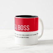 Tasse 2 Couleurs Meilleur patron de manager, message de patron vrai (Devant droit)