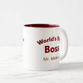 Tasse 2 Couleurs Meilleur patron du monde (Devant droit)