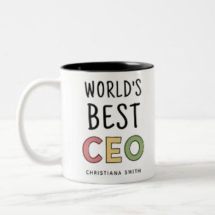 Tasse 2 Couleurs Meilleur PDG du monde personnalisé