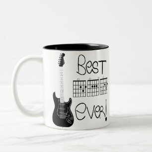 Tasse 2 Couleurs Meilleur Père Jamais ! guitare chord symbole caf